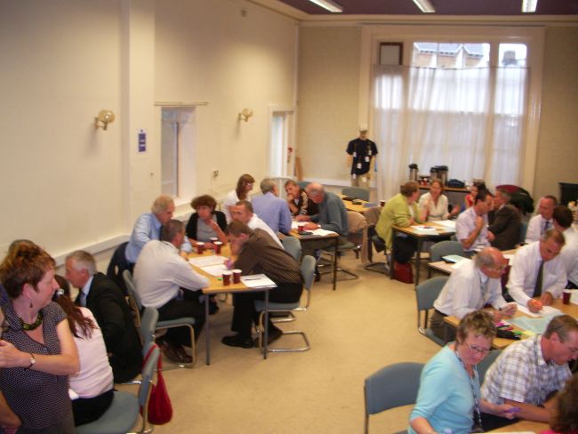 A Transition Taunton visioning workshop with every member of Taunton Deane Council (Chrissie, bottom left)