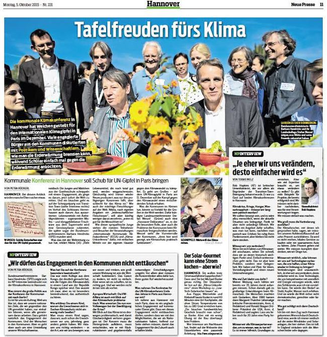 From the local paper: with Stefan Wenzel, Barbara Hendricks, Dr. Thomas Köhler and others launching the REconomy food business.  