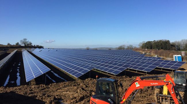 BWCE's Wilmington Farm solar array in place, a 2.34 MW installation, funded by £2.6 million of community investment. 