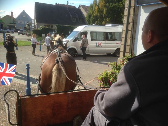 Travelling through Ungersheim by horse power.  