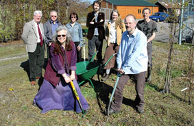 Digging in for the gardening season ahead are Carin Schwartz, chairperson of the Transition Town Forres group, and Paul Harvey, newly appointed chairman of the Forres Community Garden Group.