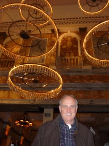 David Orr in London.  Note highly energy wasteful chandeliers behind him (referred to in the interview)